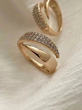 18 K Gold Plated Sun Rings for Women Natural Stone Inlaid in Hollow Metal Texture Ring Trendy Jewelry Vera Lux