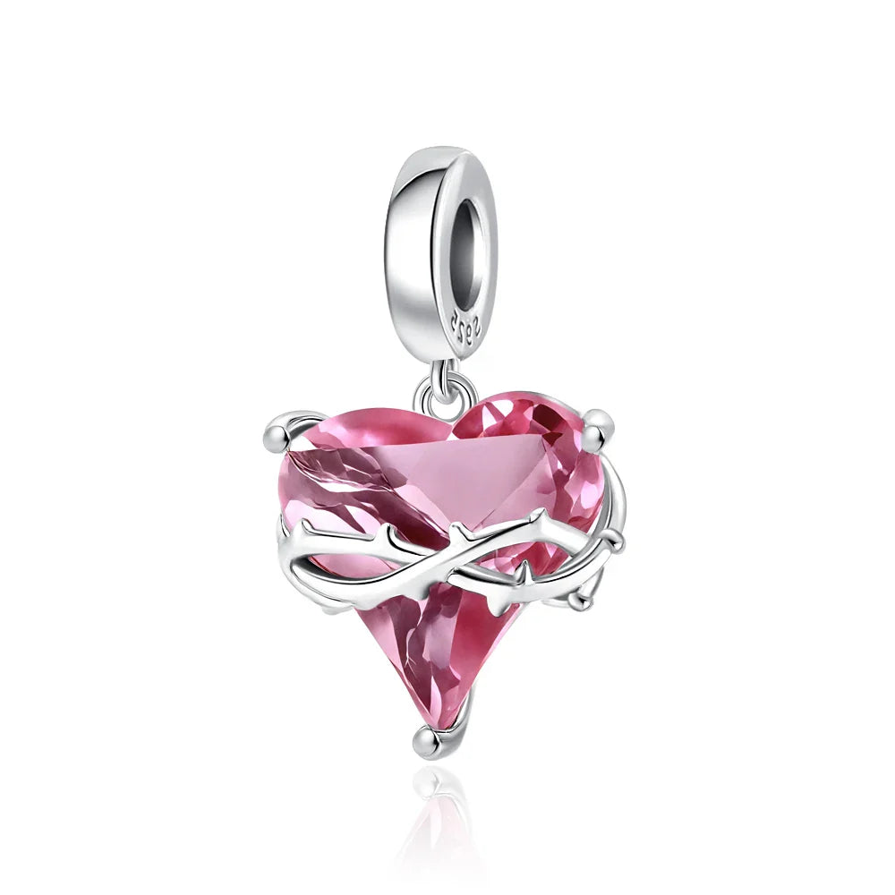 2026 Spring Pink Series Ballon Butterfly Flower Pendant Fit S925 European 925 Sterling Silver Bracelet Bangles Necklace Vera Lux