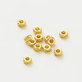 50pcs/lot 14K 18K Gold Color Fancy Wheel Metal Round Beads Necklace Bracelet Loose Spacer Beads For Jewelry Making Findings Vera Lux