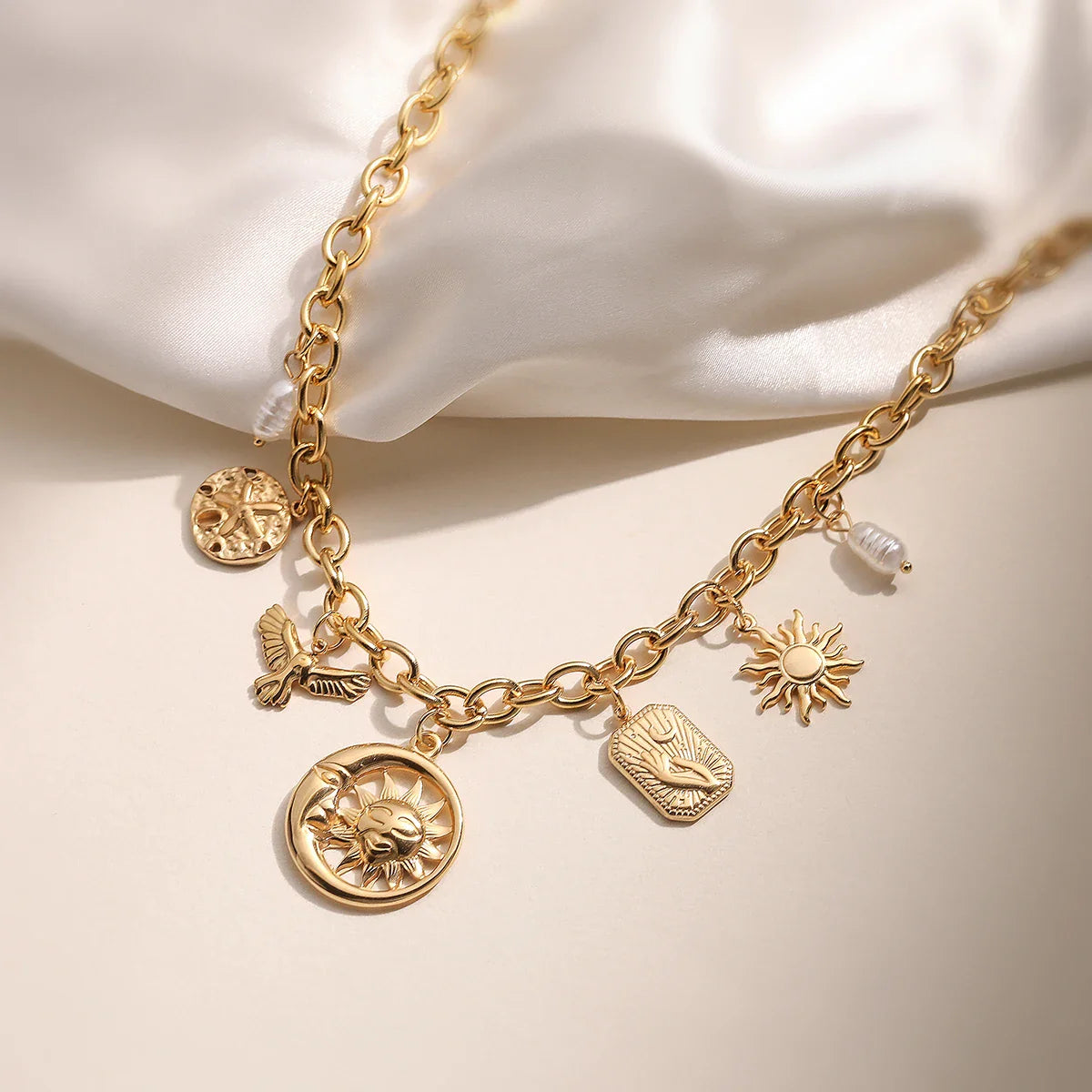 NEWBUY 2025 Fashion Gold Color Stainless Steel Jewelry Non-Fading Bohemian Style Choker Necklaces For Women Summer Accessories Vera Lux