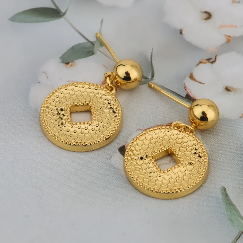 Dubai Gold Color Pendant Necklaces jewelry for Women Costume Necklace Earrings Sets Nigerian Wedding Party Gifts Vera Lux