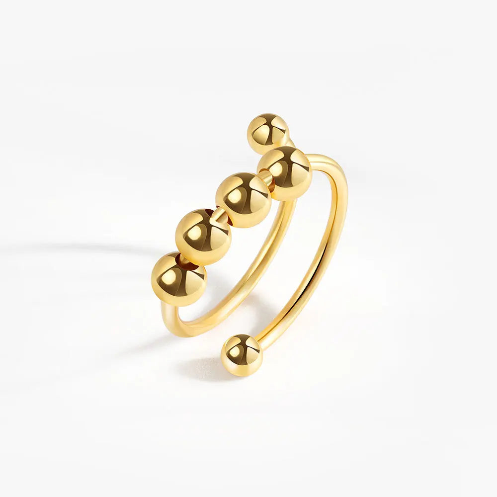 2025 New Rotating Anxiety Knuckle Ring For Women Adjustable And Stackable Open Couple Rings Party Jewelry Gifts Anillo Vera Lux