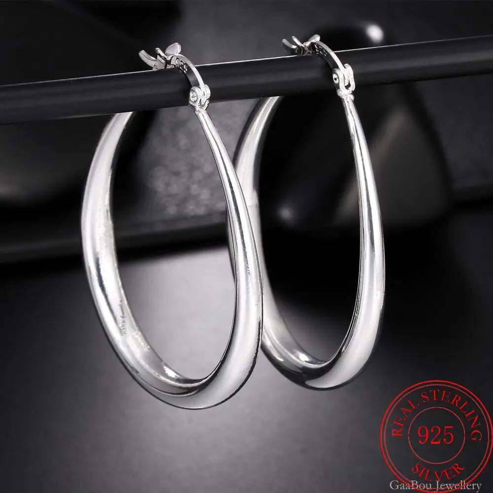 925 Sterling Silver U Shape Small Hoop Earrings For Women Ladies Vintage Luxury Jewelry Accessories Jewellery Argent 925 Vera Lux