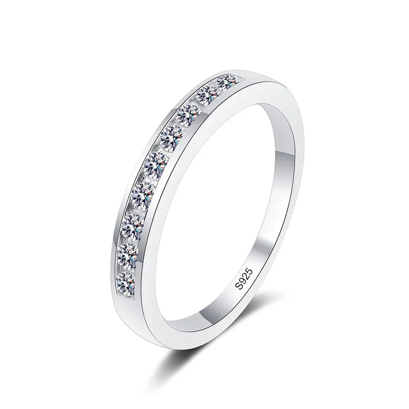 NeeTim 2mm Moissanite Ring for Women 925 Sterling Silver Rings with Gold Plated Wedding Bridal Proposal Promise Engagement Band Vera Lux