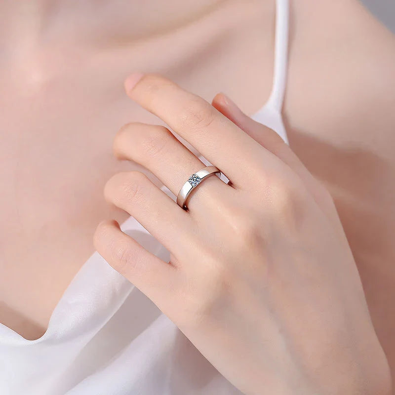 NeeTim 4mm D Color Moissanite Ring for Couple Women Men 925 Sterling Silver Lab Diamond Engagement Wedding Rings Jewelry Bands Vera Lux