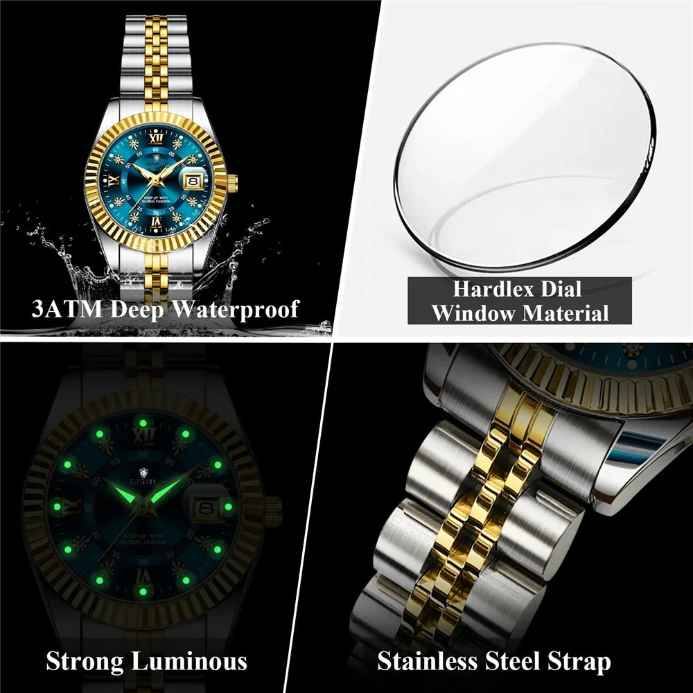 28MM Fashion Quartz Wristwatches New Ladies Watches For Woman Luxury Diamond Small Gold Watch Women Tudo Por 1 Real Reloj Muje Vera Lux