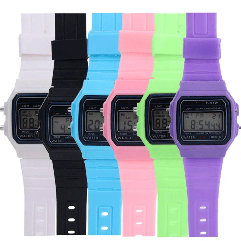 F91W Digital Watches for Men Women LED Electronic Wristwatch Waterproof Sports Military Watch Female Clock Relojes Digitales Vera Lux
