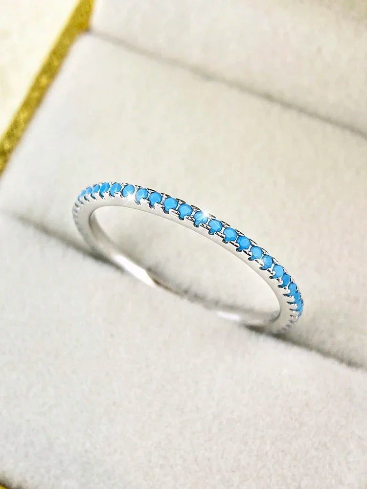 925 Sterling Silver Fashion Shiny 1.4mm Full Zircon Stackable Plain Ring For Women Daily Party Personalized Fine Jewelry Vera Lux