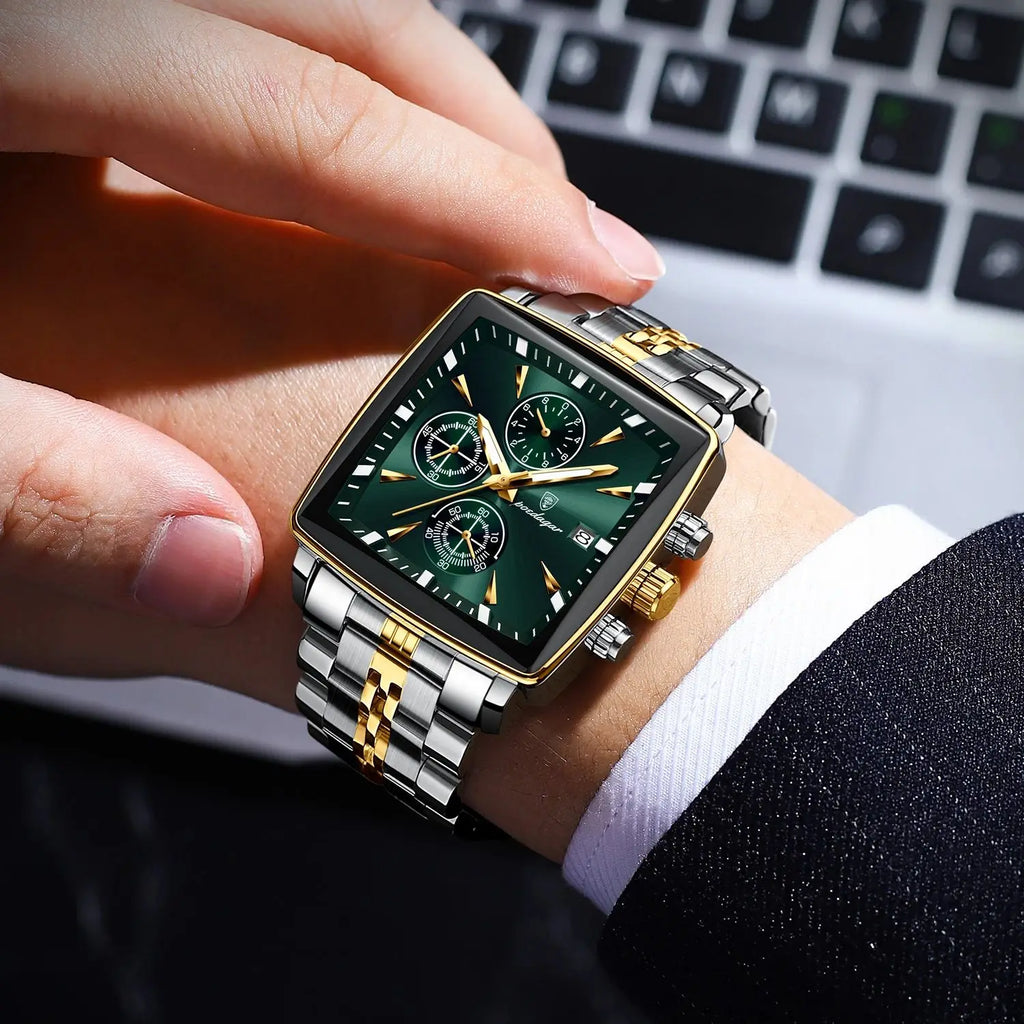 POEDAGAR Top Luxury Male Wristwatch Waterproof Luminous Stainless Steel Men Watch Chronograph Date Business Quartz Men's Watches Vera Lux