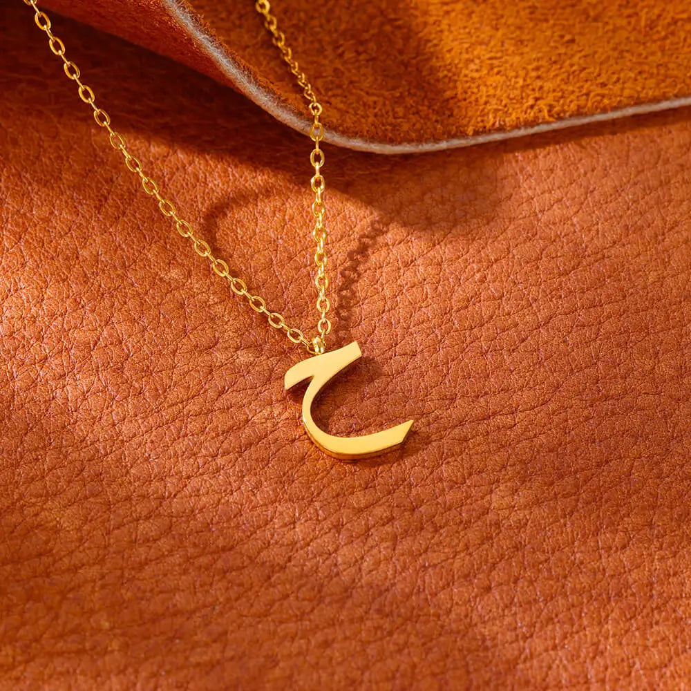 Arabic Letter Name Pendant Necklace For Women Stainless Steel Inital Chain Choker Collar Necklace 2024 Wedding Jewelry bijoux Vera Lux