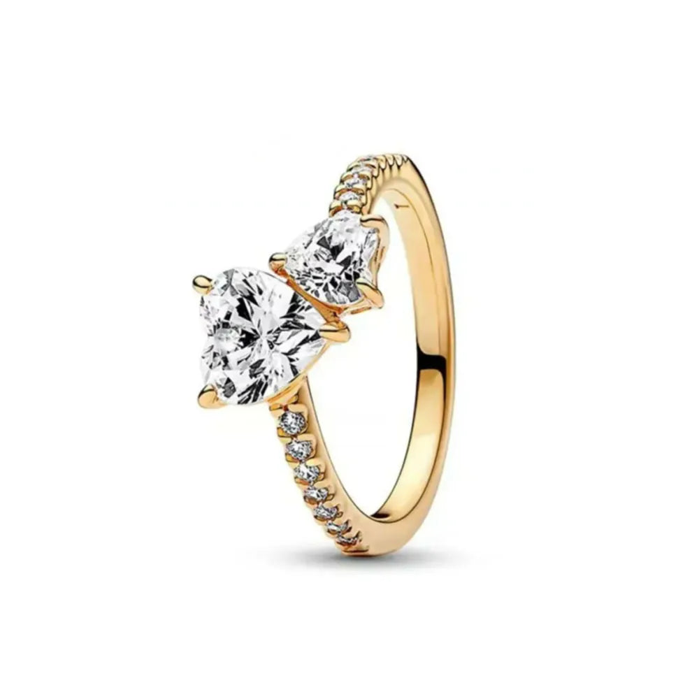 925 Silver Gold Color Heart Stone Rings Ring New Hot Selling Gold Color Rings Suitable For Any Occasion  DIY Birthday Gift Vera Lux