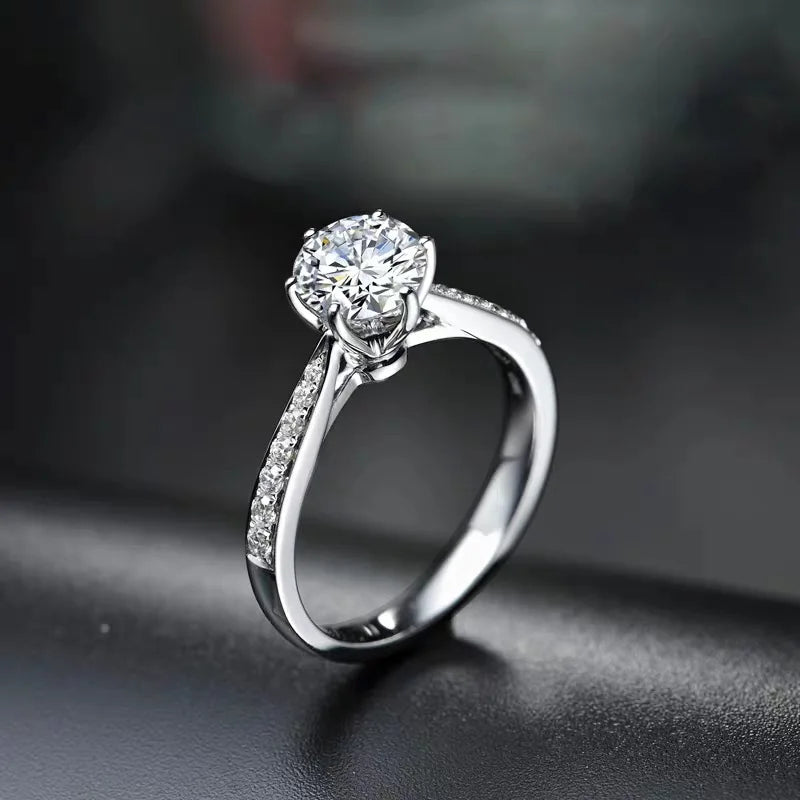 925 Sterling Silver Zircon Adjustable Engagement Rings For Women Wedding Elegant Jewelry Ladies Accessories Gifts Vera Lux