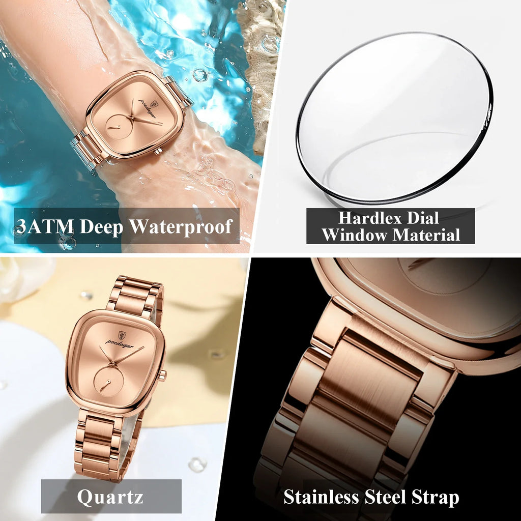 POEDAGAR Luxury Watch for Woman Waterproof Stainless Steel Quartz Ladies Watch High Quality Women's Watches Elegant Female Clock Vera Lux