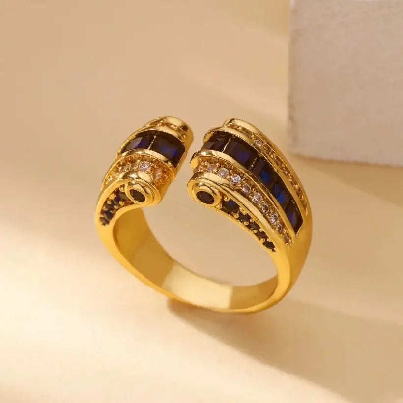 Gothic Stainless Steel Opening Finger Rings for Women Vintage Geometric Adjustable Finger Ring Trendy Punk Jewelry Gifts Vera Lux