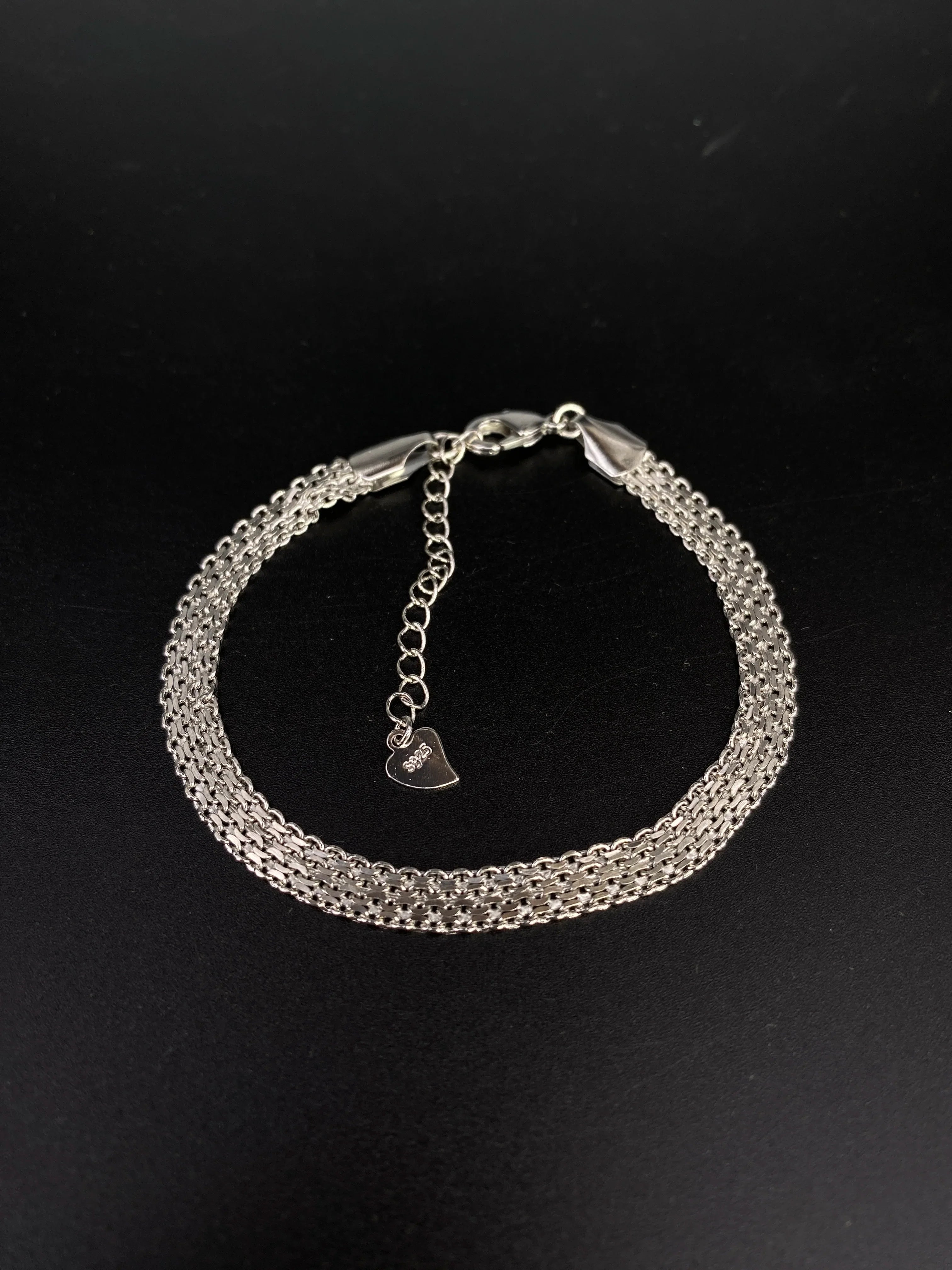 Sterling Silver plated Thai Silver Bracelet for Women Vintage Geometric Heart Love Lucky Punk Jewelry 2023 New Dropship Vera Lux