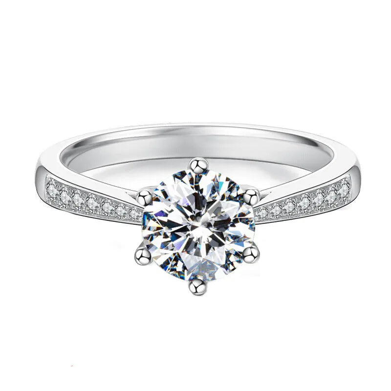 925 Sterling Silver Zircon Adjustable Engagement Rings For Women Wedding Elegant Jewelry Ladies Accessories Gifts Vera Lux
