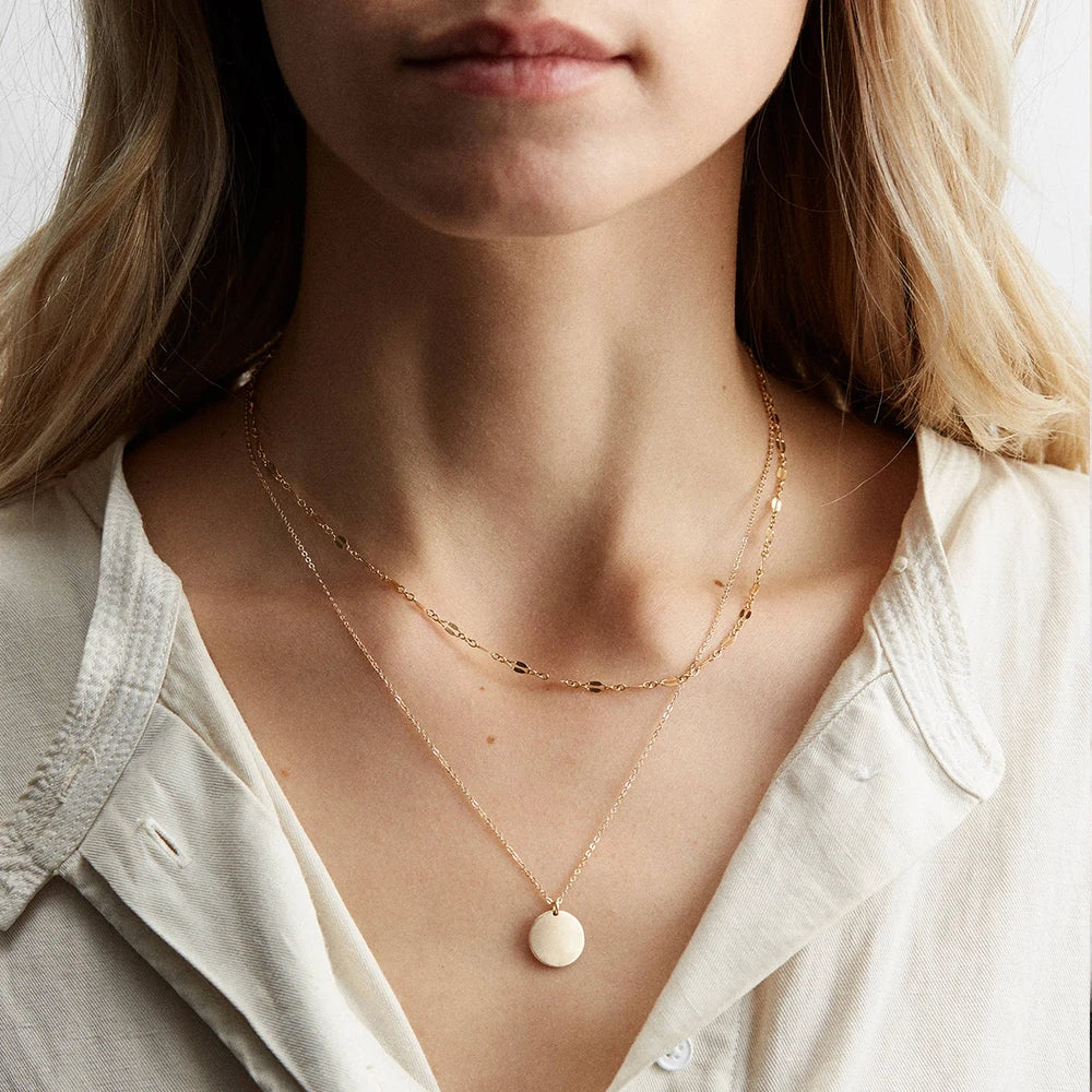 Stainless Steel Necklaces for Women Gold Color Link Chain Choker Delicate Simple Necklace Friends Gift Jewelry Wholesale Kolye Vera Lux