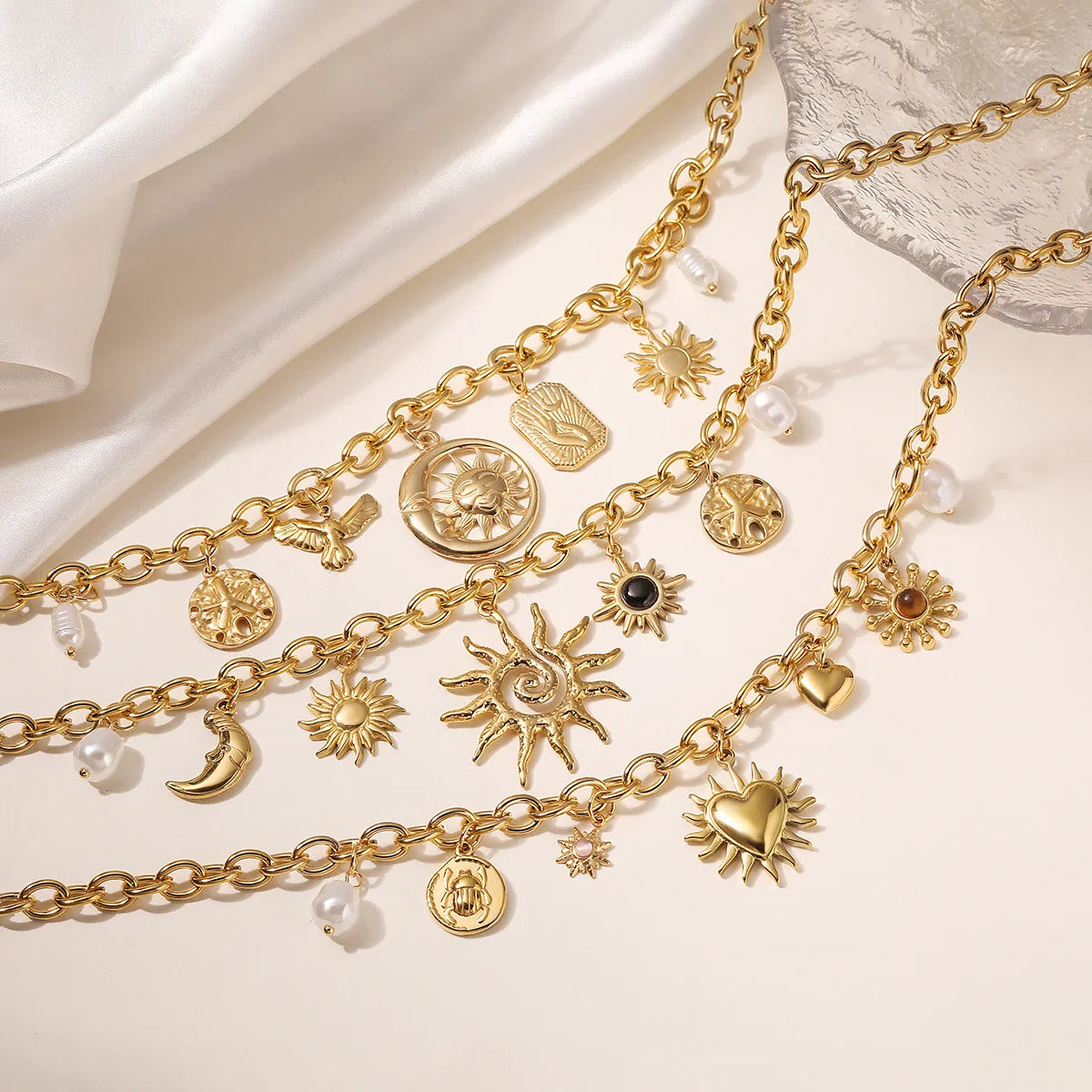 NEWBUY 2025 Fashion Gold Color Stainless Steel Jewelry Non-Fading Bohemian Style Choker Necklaces For Women Summer Accessories Vera Lux