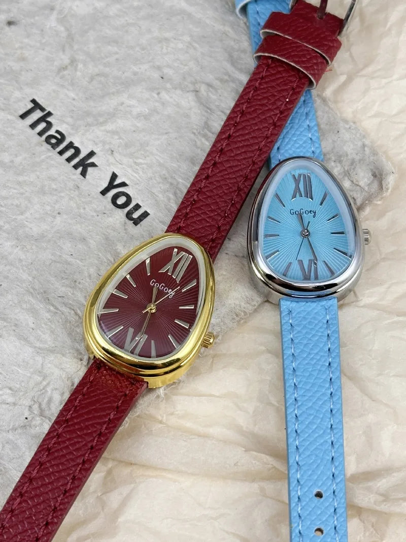 Famous Brand Women Quartz Watch Luxury Gift Ladies Snake Head Female Watch Fashion Red Leather Strap Wristwatch Dropshipping Vera Lux