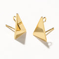 10pcs/lot 10x15MM 18K Gold Plated Brass Triangle Stud Earrings High Quality DIY For Jewelry Making Finding Earrings Accessories Vera Lux