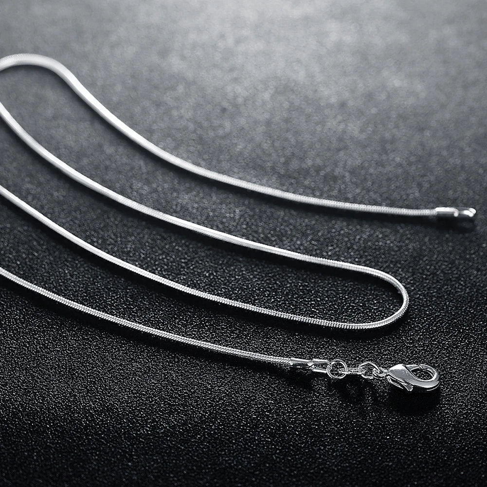 10pcs 925 sterling silver fine 1MM snake chain necklace for women man 16-30inches fashion party wedding Jewelry gifts Vera Lux