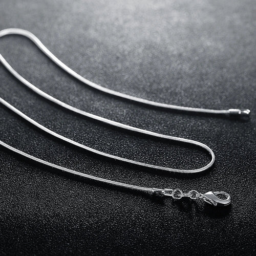 10pcs 925 sterling silver fine 1MM snake chain necklace for women man 16-30inches fashion party wedding Jewelry gifts Vera Lux
