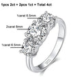 NeeTim 4CT Moissanite Engagement Ring for Women 3-stone S925 Sterling Silver with Gold Plated Wedding Band Promise Diamond Rings Vera Lux