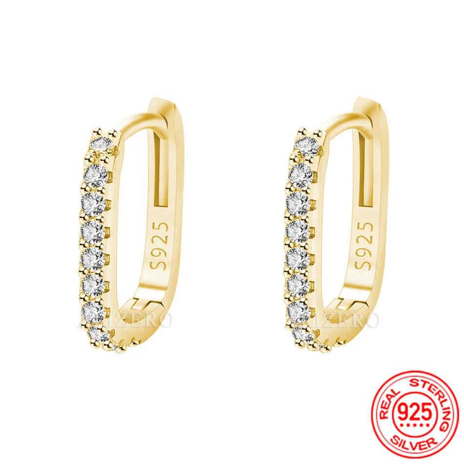 High-quality 925 Sterling Silver Crystal Fashion Circle Hoop Earrings for Woman Wedding Party Gift Street Versatile Jewelry Vera Lux