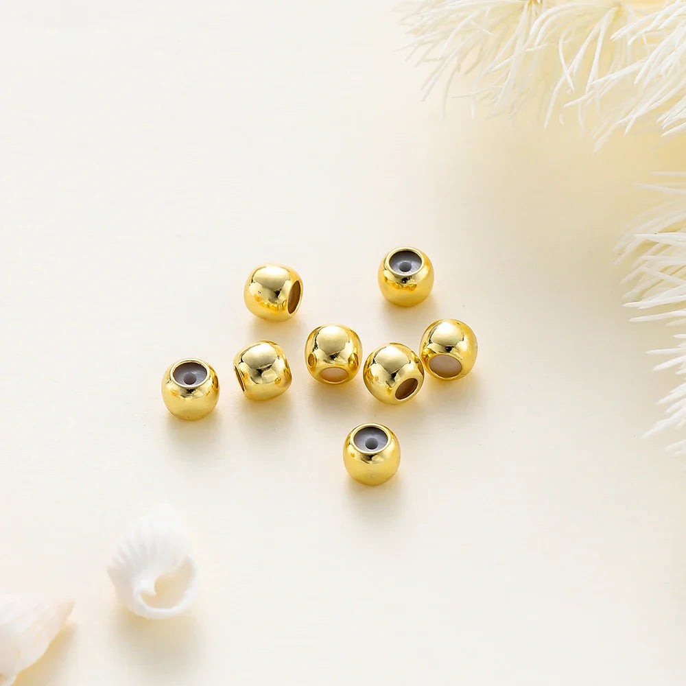 10pcs/lot 14K 18K Real Gold Plated Adjustable Bead With Resine Stopper Spacer Beads Charm Possitioning Beads For Jewelry Finding Vera Lux