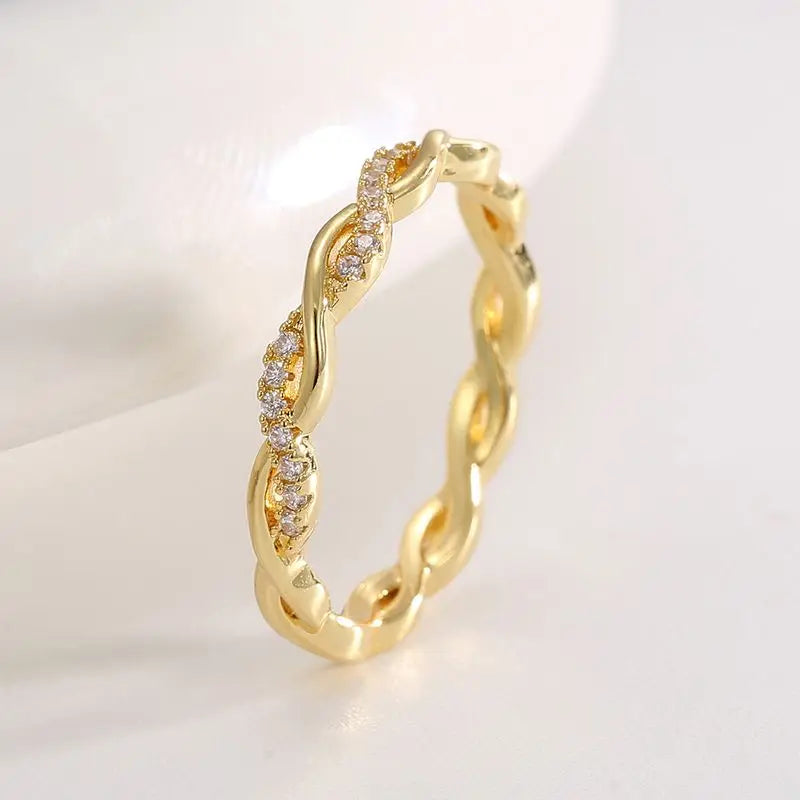925 Sterling Silve Wedding Band Eternity Rings for Women Brilliant Round Zirconia Thin Elegant Female Fine Jewelry Vera Lux