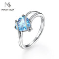 MINTYBOX S925 Sterling Sliver Heart 2.0ct Ruby Ring for Women Lab Created Spinnel Engagement Wedding Rings Luxury Fine Jewely Vera Lux