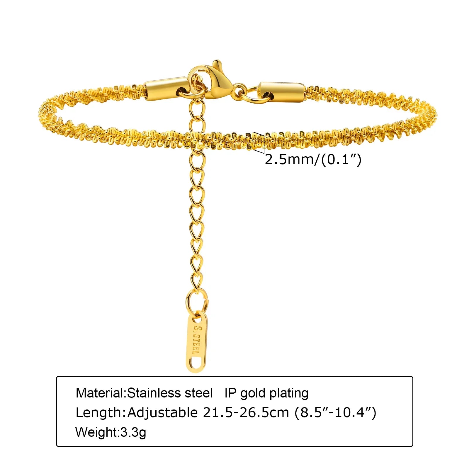Anklet Bracelet on Legs Stainless Steel ,waterproof Adjustable Beach Beaded Ball Cuban Link Summer Boho Foot Jewelry for Women Vera Lux