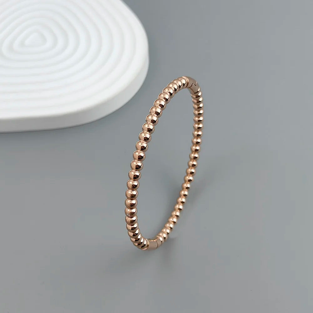 New stainless steel ball bead gold-plated bracelet, classic O-shaped silver bracelet for women, wedding party jewelry Vera Lux