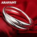 Aravant 925 Silver Double Circle Bangles For Women Men Fashion Jewelry Vera Lux