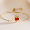 NEWBUY Delicate 4 Style Red Crystal Heart Charm Bracelets For Women Adjustable Shiny CZ Party Jewelry Female Vera Lux