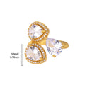 Luxury Colorful Zircon Rings For Women Fashion Gold Color Stainless Steel Open Finger Ring Wedding Party Aesthetic Jewelry Gift Vera Lux