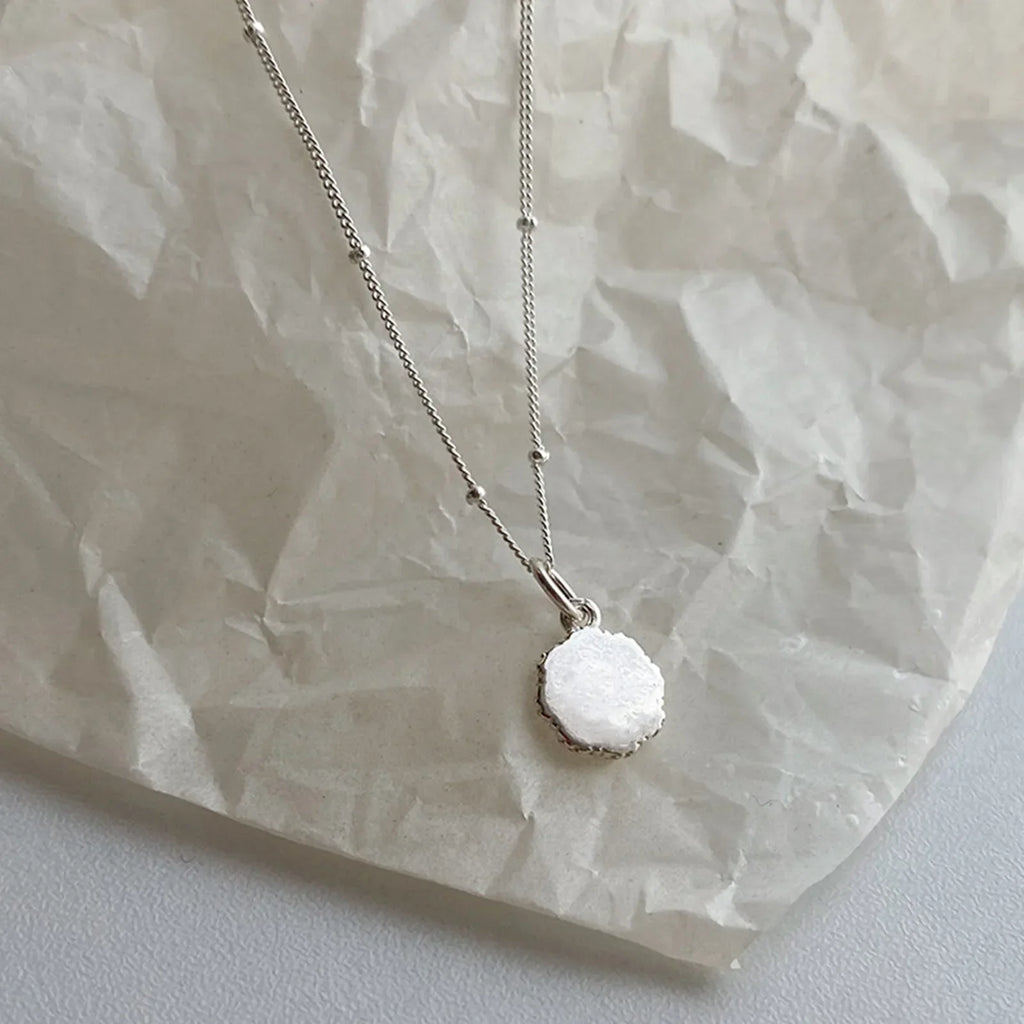 925 Sterling Love Heart Texture Bead Necklace for Women Girl Stereoscopic Design Double Sided Jewelry Gift Wholesale Vera Lux
