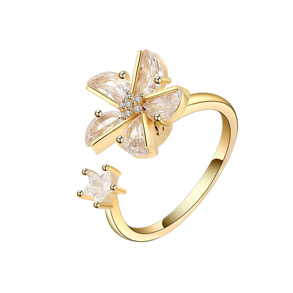 2025 New Rotating Anxiety Knuckle Ring For Women Adjustable And Stackable Open Couple Rings Party Jewelry Gifts Anillo Vera Lux
