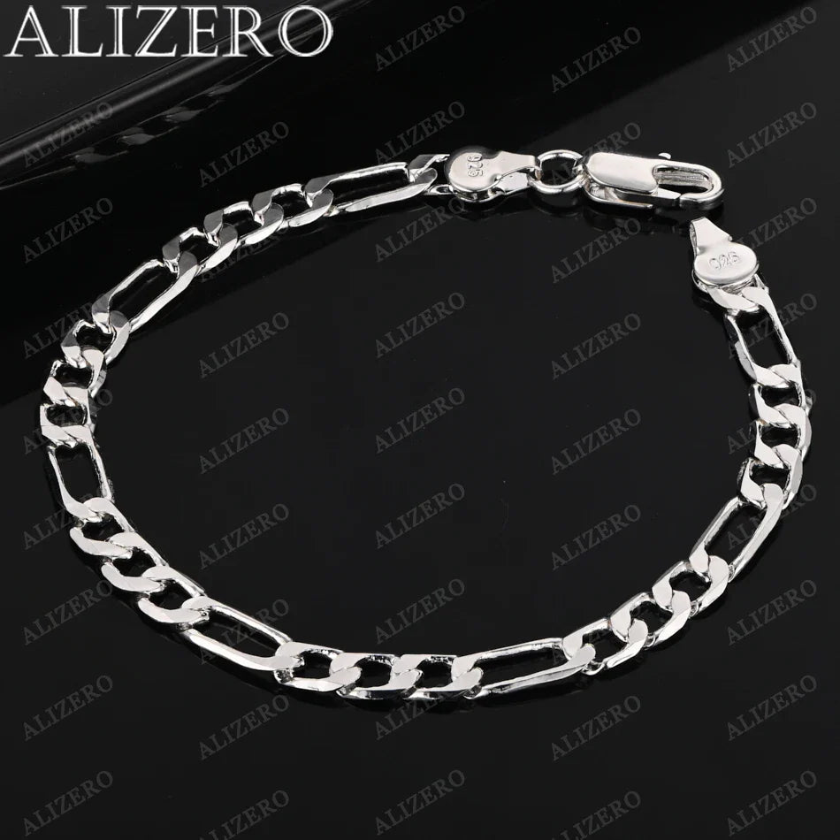 ALIZERO 925 Sterling Silver Bracelet 4/6/8/10/12mm Chain Bracelets For Men Women Fashion Party Fine Jewelry Wholesale Vera Lux