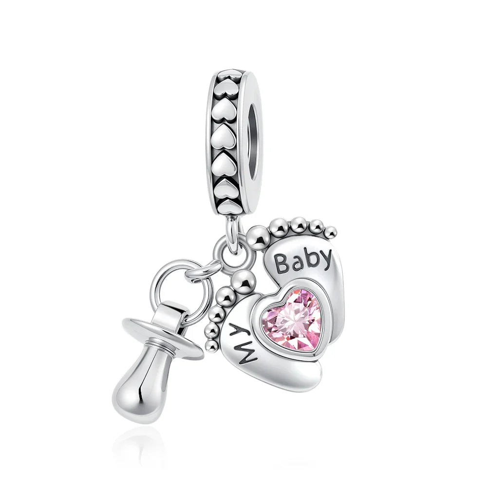 2026 Spring Pink Series Ballon Butterfly Flower Pendant Fit S925 European 925 Sterling Silver Bracelet Bangles Necklace Vera Lux