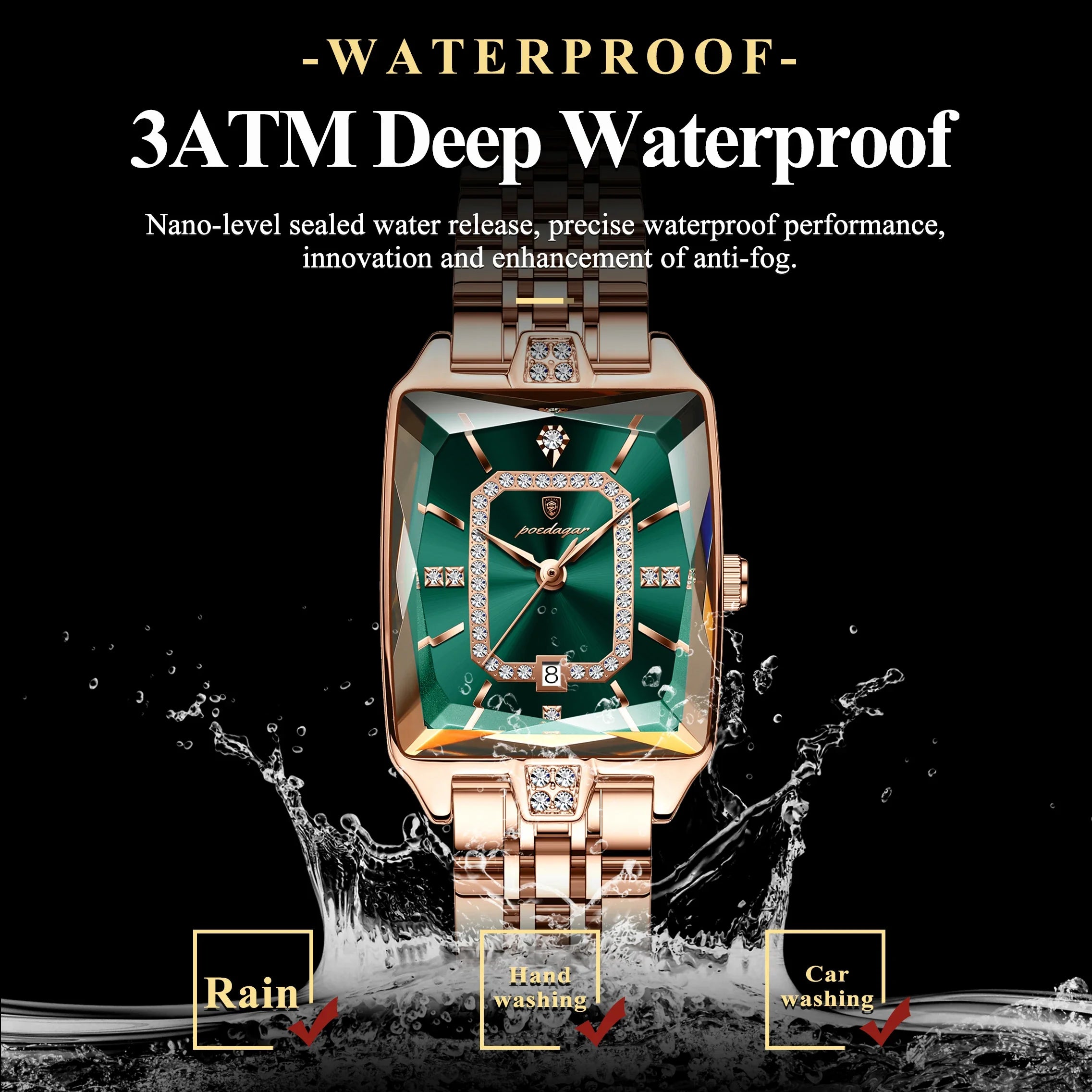 POEDAGAR Luxury Watch For Woman Waterproof Calendar High Quality Ladies Watch Stainless Steel Quartz Women's Watches Elegant+Box Vera Lux