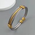 New three-layer steel wire mesh gold-plated stainless steel bracelet 18K, high quality waterproof couple bracelet, wife gift Vera Lux