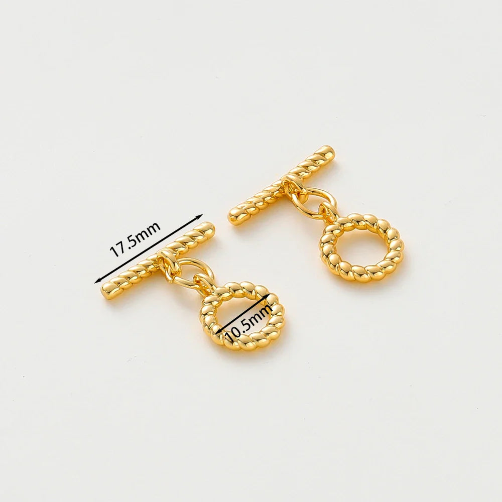4 Sets 14K/18K Gold Color Plated Brass O Toggle Clasps Connector for DIY Bracelet Necklace Jewelry Making Findings Accessories Vera Lux