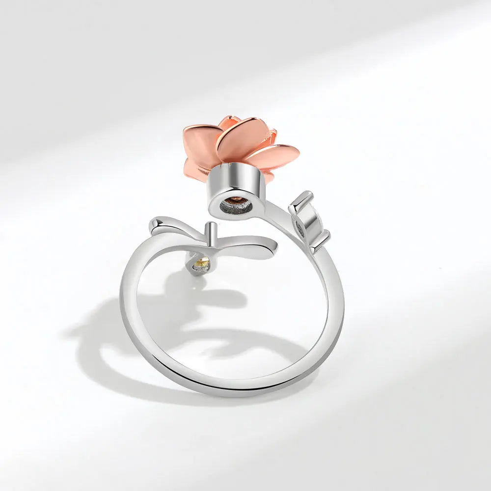 Shining Crystal Sunflower And Bee Fidget Spinner Rings For Women Anti Anxiety Control Anti Stress Rotating Ring Girls Gift Vera Lux