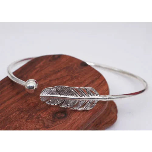 925 Sterling Silver Angel Feather Lucky Arm Cuff Designer Bracelets Bangles For Women Party Jewelry Gifts Jewellery Vera Lux