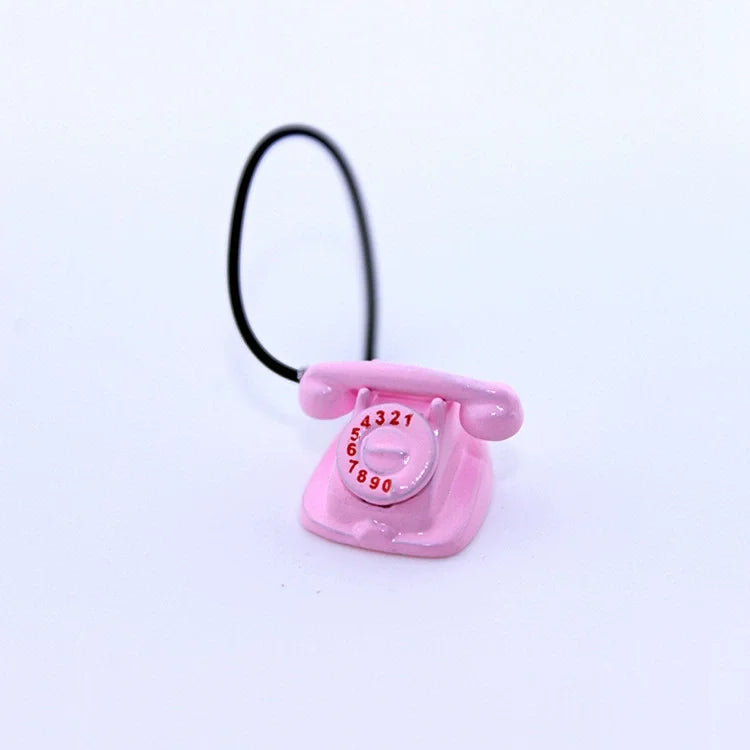 1:12 Home Decor Figurines Alloy Vintage Rotary Telephone Mini Retro Phone Model Miniature Phone Dollhouse Baby House Accessories Perfecsy