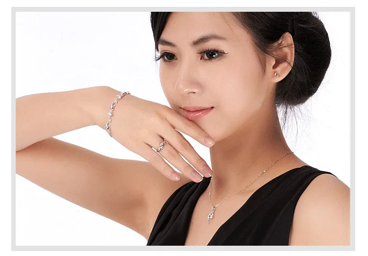 925 Sterling Silver Jewelry Open Happy Double Dolphin Love Rings For Women Party Gift Adjustable Ring Anillos Bague Vera Lux