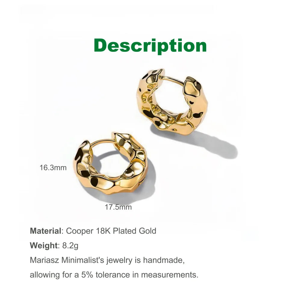 Mariasz Minimalist New Hot Sell Trendy Plated Gold Color Circle Earrings for Women Ear Hoop Earring Classic Jewelry Vera Lux