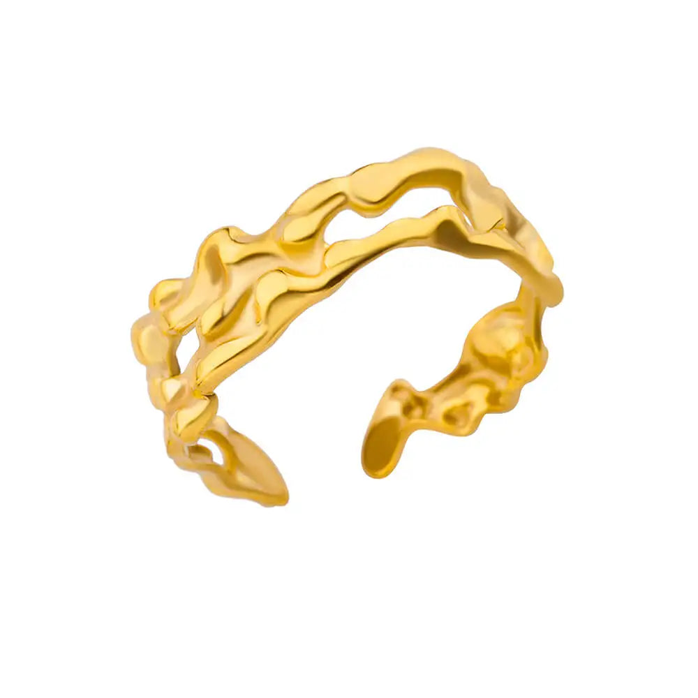 Stainless Steel Rose Flower Rings for Women Vintage Hollow Out Love Heart Finger Ring Aesthetic Jewelry Gifts anillos mujer Vera Lux