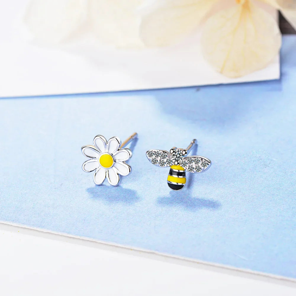 925 Sterling Silver Flower Bee Stud Earrings For Women Wedding Party Luxury  Jewelry Accessories Wholesale Money 925 Vera Lux